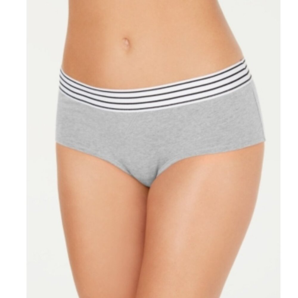 Jenni Women's Elastic Waistband Cotton Hipster Underwear - Gray Heathe